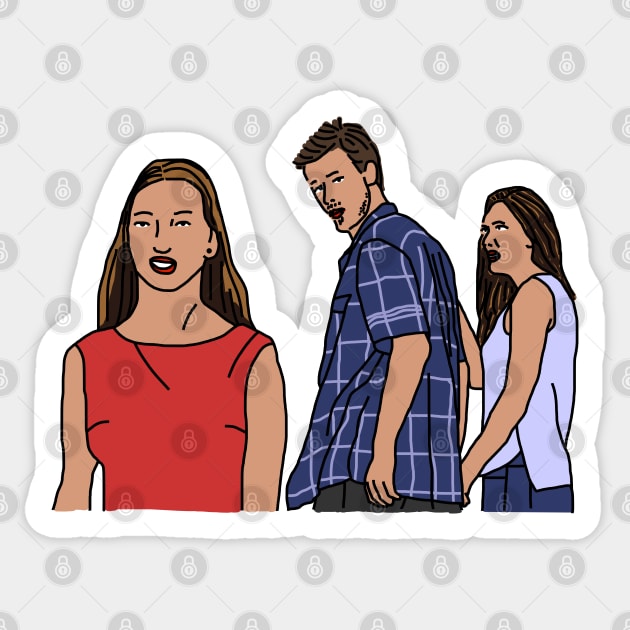 Distracted Boyfriend Memes Original Players Sticker by ellenhenryart